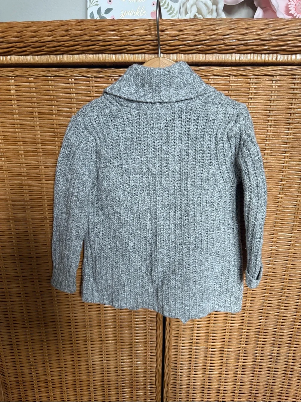 Cat & Jack Toddler Shawl Collar Cardigan - Light Gray with silver thread